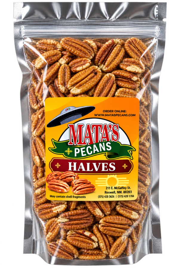 Mata’s Pecan Halves Stand-Up Pouch Pecans Shelled Halves 1LB