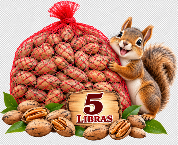Pecan Sack and Cheerful Squirrel In-Shell Pecans 5LB